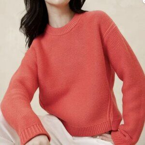 NWT Banana Republic Textured Stitch Pullover Sweater Coral Blossom | Women S